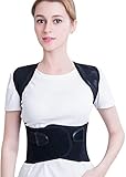 Corrector Ajustable Ajuste de la Parte Posterior de la Espalda Ayuna de Soporte Transpirable de la clavícula del Cuello Lumbar Mujeres Hombres