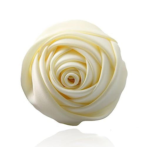 Image of Fabric Rose Flower Brooch Pin for Women Girls Elegant Camellias Clip Corsage Jewelry Wedding Party Dance Banquet Pins for Lady Shirt Collar Clothing Accessories Brooches Fashion Silk Gifts Celebration Favors