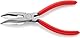 KNIPEX Flachrundzange mit Schneide (Radiozange) mit Kunststoff überzogen schwarz atramentiert 160 mm, 25 21 160