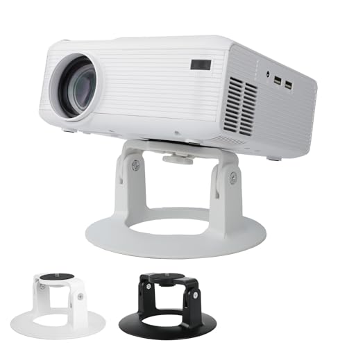 Projector Stand,1/4" Screw,Adjustable Stand with Easy Setup and 180-Degree Rotation for Most Projectors,Projectors Stand for Home and Office with Load 7.71 lbs height 3.54inch (White)