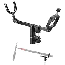 【For 5/8" Studded Light Stands】 This microphone boom support holder can directly secure on a light stand with the 5/8" stud for handsfree boom operation 【Flexible Tilting Adjustment】 With 15° downward and 30° upward tilt, it enables you to find optim...