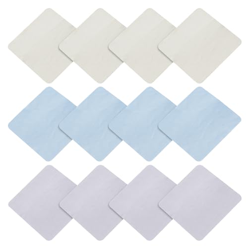 12 Piezas Paños para Gafas Toallitas Limpiagafas Limpiador de Joyería 15 * 15cm Gamuza Limpia Gafas de Colores Surtidos para Lentes Gafas Pantallas Teléfonos Cubiertos