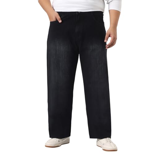 Image of Urbano Plus Men's Loose Baggy Fit Washed Denim Jeans Non-Stretchable