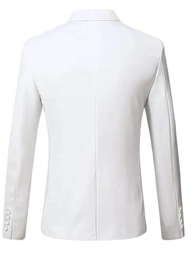 Men's Single-Button Blazer with Notched Lapels Perfect for Parties and Dances.