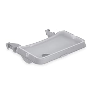 hauck Alpha Tray, Grau - 3in1 Essbrett Kompatibel mit Alpha+ & Beta+ Holzhochstuhl für Kinder 6-24 Monaten, mit Sitzverkleinerer, 3-Stufigem Esstisch
