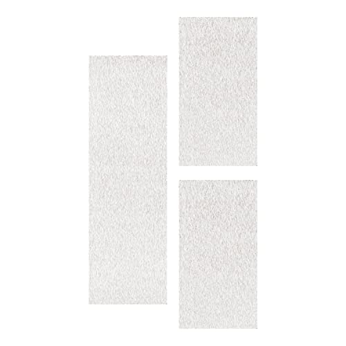 HomebyHome Bettumrandung Schlafzimmer 3 teilig Kurzflor Teppich Creme - Waschbarer Teppich Extra...