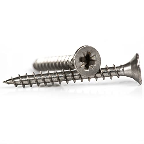 Vis à bois inox A2 4x60mm à tête fraisée avec empreinte Pozi pour menuiserie haut de gamme
