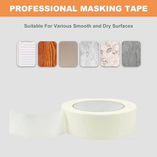 Image of Masking Tape 1.38 inch 55 Yards 4 Pack Versatile Adhesive Painting Tape for General Purpose Use, Easy-Remove, Ideal for Labeling Painting,DIY,Art,Home,Office,School Total 220 Yards