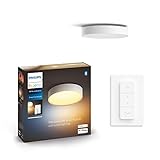 Philips Hue Enrave White Ambiance Smart Ceiling Light [Medium - White] with Bluetooth. Works with Alex, Google Assistant and Apple Homekit