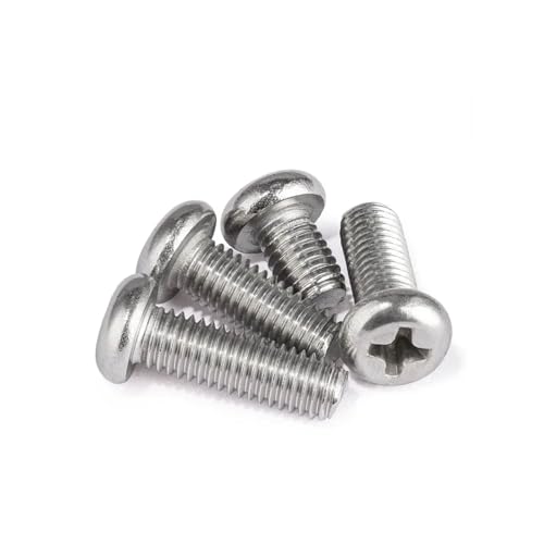 10/30/50個 十字穴付きPMなべ頭ネジ M3 - M8 304ステンレススチール 丸型 機械固定部品(30mm,M4 30PCS)