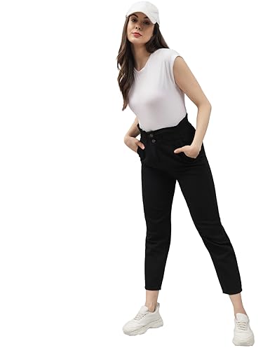 Image of KOTTY Women's High Rise Cotton Lycra Blend Ankle Length Slim fit Jeans