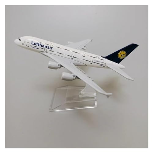 Modelo de avión Airbus A380 de Lufthansa réplica metálica de 16 cm coleccionable 7