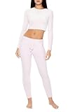 Forever 21 Women's Fuzzy Sweater-Knit Joggers, Blossom
