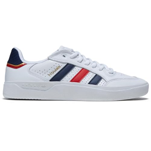 Adidas Tyshawn Low Shoes - White/Better Scarlet/Gold Metallic - 11.0