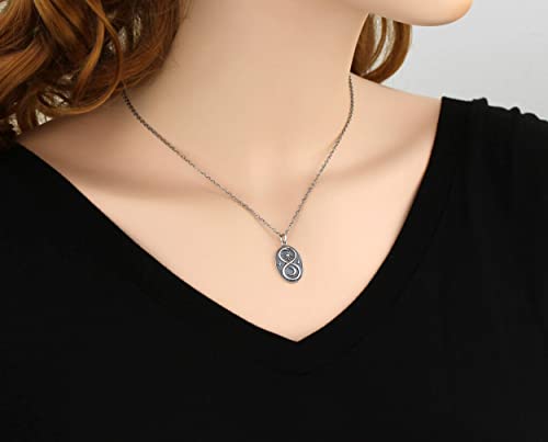 Two Cups Sterling Silver Infinity Ouroboros Snake Pendant on Antiqued Sterling Silver Chain • Sun Moon Lunar Circle4