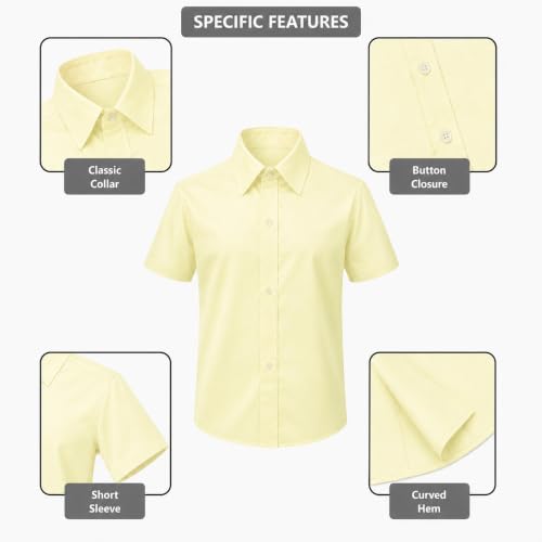 Image of Lilax Boys Classic Short Sleeve Button Down Casual Solid Dress Shirt