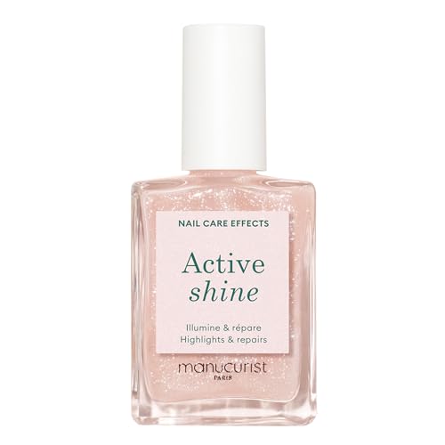 Manucurist Active Shine Nude - Esmalte de uñas, cuidado reparador, iluminador orgánico: extracto de remolacha, AHA, Esmalte Nutritivo, Fortalecedor de Uñas, Hidratante - San Valentin Regalo Mujer