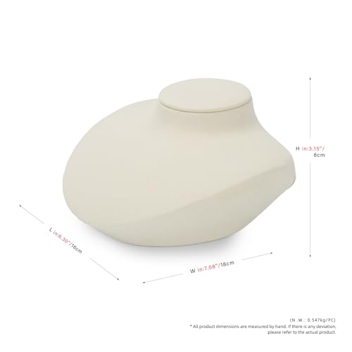Présentoir pour bijoux buste collier en microfibre blanc Oirlv TT16406