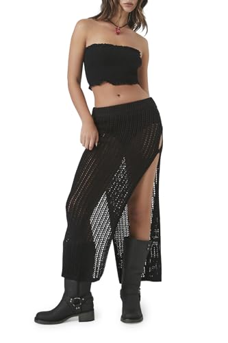 Forever 21 Women's Cutout Crochet Maxi Skirt