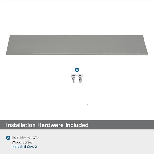 Image of Amerock Edge Pulls 5-1 /16 inch (128mm) Center-to-Center Satin Nickel Cabinet Edge Pull - 10 Pack