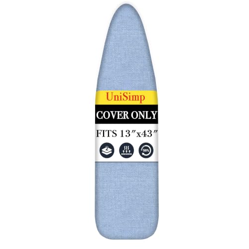 UniSimp Small Ironing Board Cover and Pad, 13x43, Blue