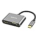 Price comparison product image USB C to HDMI VGA Adapter, 2 IN 1 USB Type C to VGA HDMI 4K UHD Adapter for MacBook Pro 2020/2019/2018/Dell XPS 13/Samsung S8/S9/Huawei P20 and More