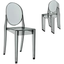Stackable Acrylic Ghost Event Chairs Set of 4 Grey