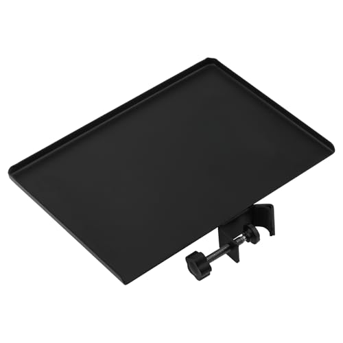 RTNLIT Heavy Duty Metal Music Stand Tray, Universal Mic Stand Tray for Music Sheet, Singing, Stage, Audio Recording (7.9' x 5.5')