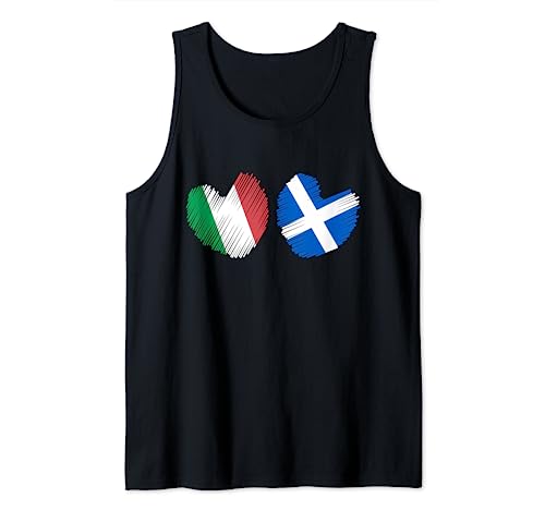 Italy Scotland Heart Italian Flag Scottish Flag Grunge Heart Tank Top