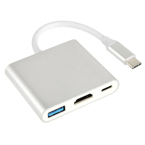 HUAREW USB C 3.0 a HDMI con Puerto de Datos USB 3.0 de 5 Gbps, Puerto HDMI 4K y Carga PD MAX de 100 W para teléfonos USB C, tabletas, iPad Pro, MacBook Pro