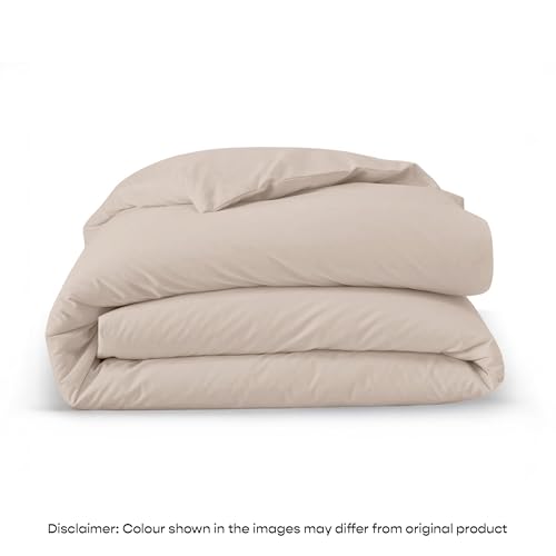 Image of SleepyCat Sateen Duvet Cover | 100% Cotton | 300TC Sateen Weave with Corner Ties & Zipper Closure | Oeko-TEX & AZO Free - Pabble (Double Size, 90x100 Inches)