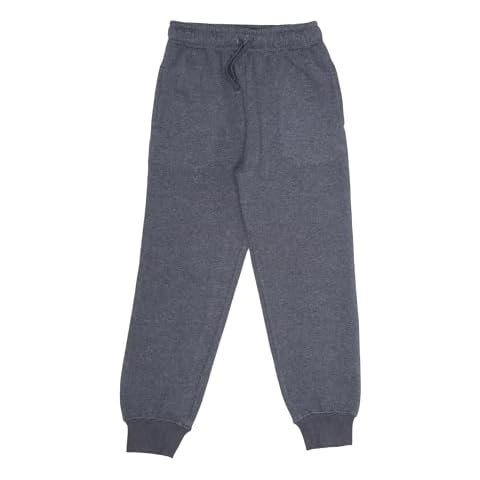 EVERYDAY KIDS Boys Cotton Fleece Sweatpants Joggers with Pockets; Boys Athletic Sweat Pants - Soft and Breathable Cotton Rich (US, Age, 10, 12 Years, Charcoal Gray) Cover