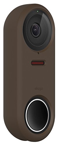elago Silicone Case Designed for Google Nest Hello Doorbell Cover (Dark Brown)