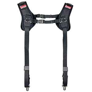 ztowoto Camera Shoulder Double Strap Harness Quick Release Adjustable Dual Camera Tether Strap with Safety Tether and Lens Cleaning Cloth for DSLR SLR Camera