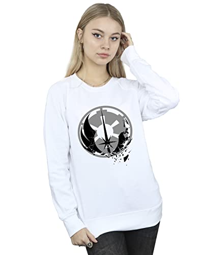 Absolute Cult Star Wars Women's Obi-Wan Kenobi Fractured Logos Sweatshirt White Medium