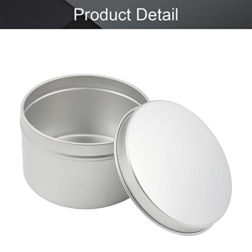 Image of Othmro 3pcs 6.8oz Metal Round Tins Aluminum Tin Cans Containers with Screw Lid, 80 * 50mm(DxH) Silver tin cans for Salve, Spices, Lip Balm, Tea or Candies 200ml