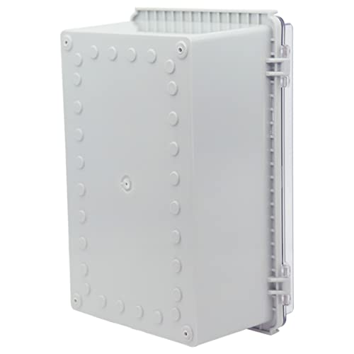 Image of Zulkit Junction Box ABS Plastic Dustproof Waterproof IP67 Electrical Boxes Hinged Shell Outdoor Universal Project Enclosure Grey Clear Cover, Stainless Steel Buckles 10.2 x 6.3 x 3.9 Inch