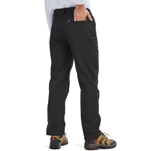Mens Snow Ski Waterproof Hiking Pants Insulated Fleece Lined Winter Snowboard Fishing Walking Outdoor Pants2