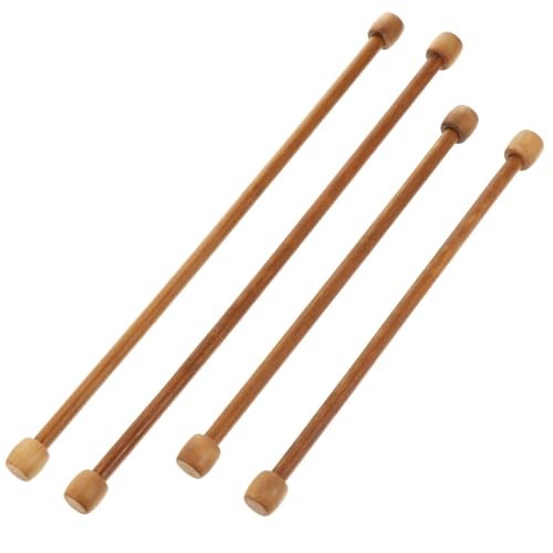 JEWEDECO 4 Postes Horizontales de Bambú para Tapices, Accesorios para Colgar Banderas y Pancartas, Varillas Ovaladas Color Madera Sándalo para Decoración Bohemia, Kit 4 Piezas