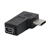 5-poliger USB-Adapter – rechtwinkliger Datenkonverter, USB-Buchse | für Telefon, PC, Tablet, Kamera, GPS, bequemes Laden und Daten