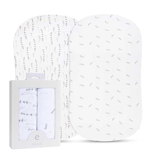 Image of Bassinet Sheet Set 2 Pack - Baby Bassinet Sheets with 100% Jersey Cotton - Bassinet Sheets for Baby Girl and Boy (Bassinet, Forest Grey)