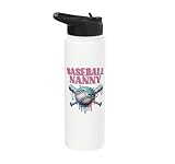 Retro Baseball Nanny Gifts For Mothers Day Baseball Lovers Stainless Steel Insulated Water Bottle