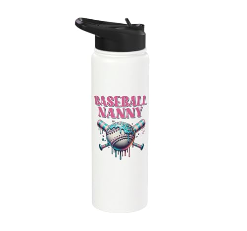 Retro Baseball Nanny Gifts For Mothers Day Baseball Lovers Stainless Steel Insulated Water Bottle
