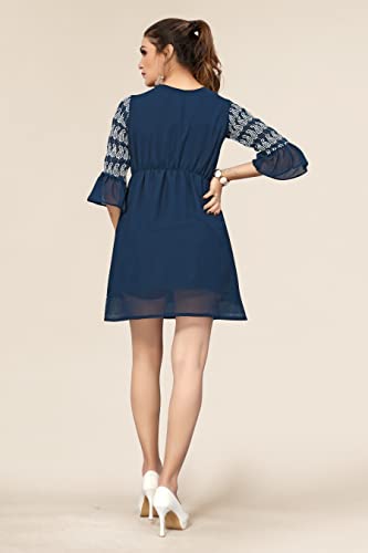 Image of Bee M Pee Designer Short Kurti Tops for Jeans for Women I Chikankari Rayon Cotton Long Kurta Kurti for Women I Stylish wear Kurti top for Girls