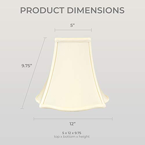 Image of Royal Designs Fancy Square Bell Lamp Shade - Eggshell - 5 x 12 x 9.75