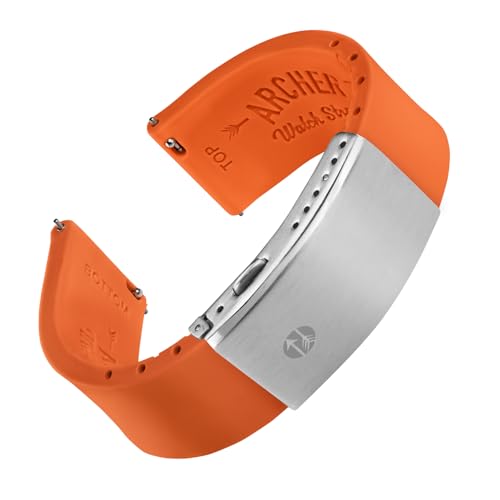 Archer Watch Straps - Quick Release Custom Fit Silicone Watch Strap (Portland Orange, 20mm)