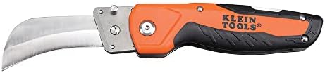Klein Tools 44218 Utility Knife with Lockback and Folding Hawkbill Blade for Cable Skinning, Replaceable Blade & 9225 Tape Measure, Heavy-Duty Measuring Tape