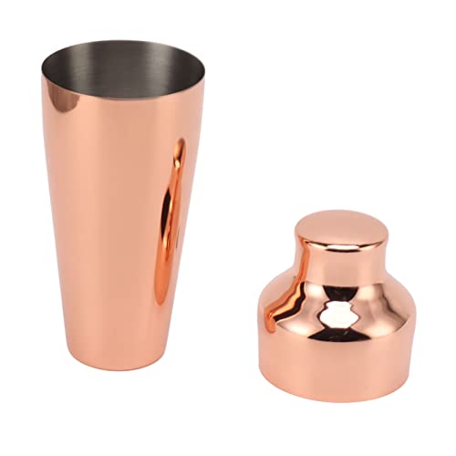 Stainless Steel Cocktail Shaker French Bartender Shaker for Mixed Drinks (Rose Gold)