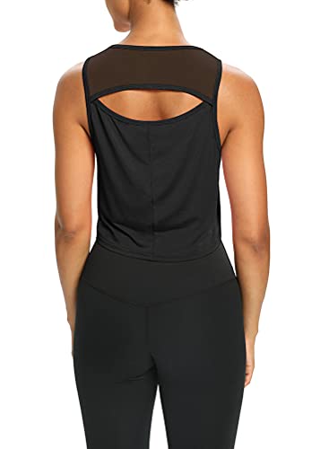 Image of Mippo Open Back Workout Tops for Women Sexy High Neck Tank Tops Gym Athletic Shirts
