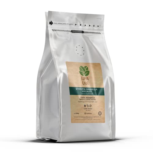 Cuppa East Ethiopia Hambella Speciality Coffee, 100% Arabica Beans, Light Roast, Fruity - Floral - Chocolate Blend, 500 grams